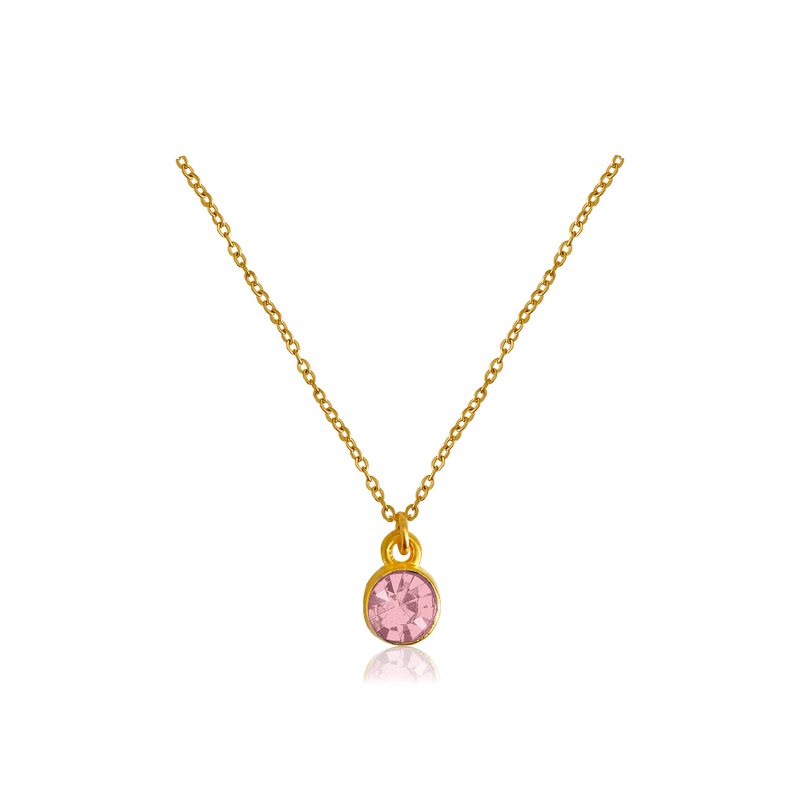 Collana Rosa Chiaro a Pois Oro