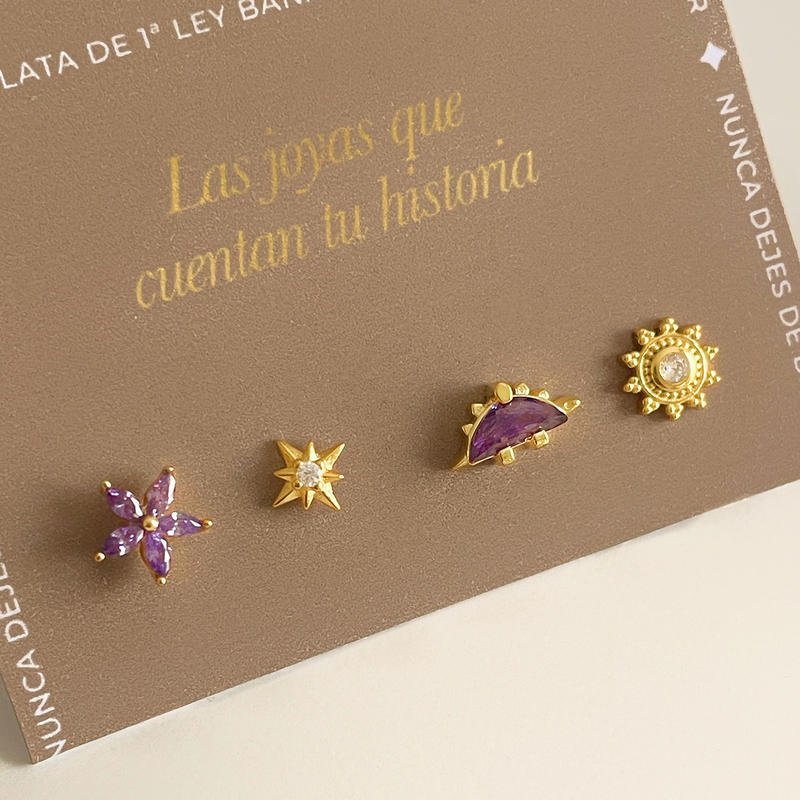 Lilac Dino Earring