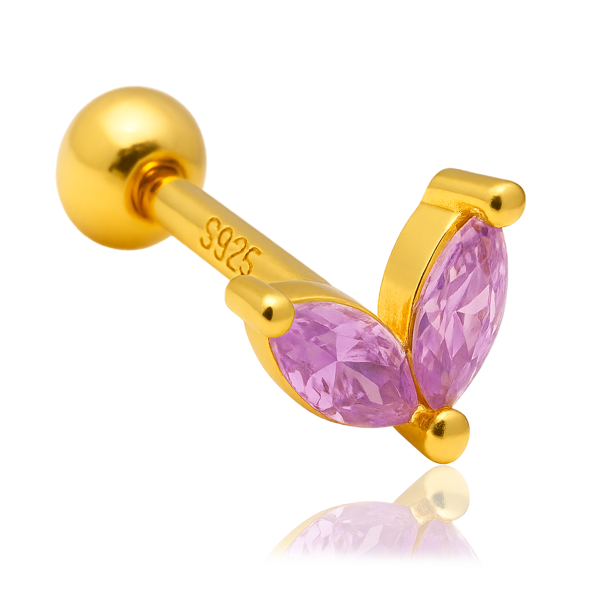 Pendiente Blossom Lila Oro