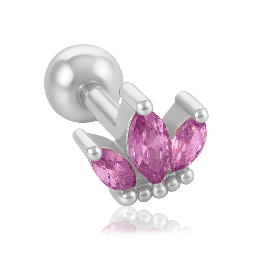 Pendiente Tulipán Lila Plata