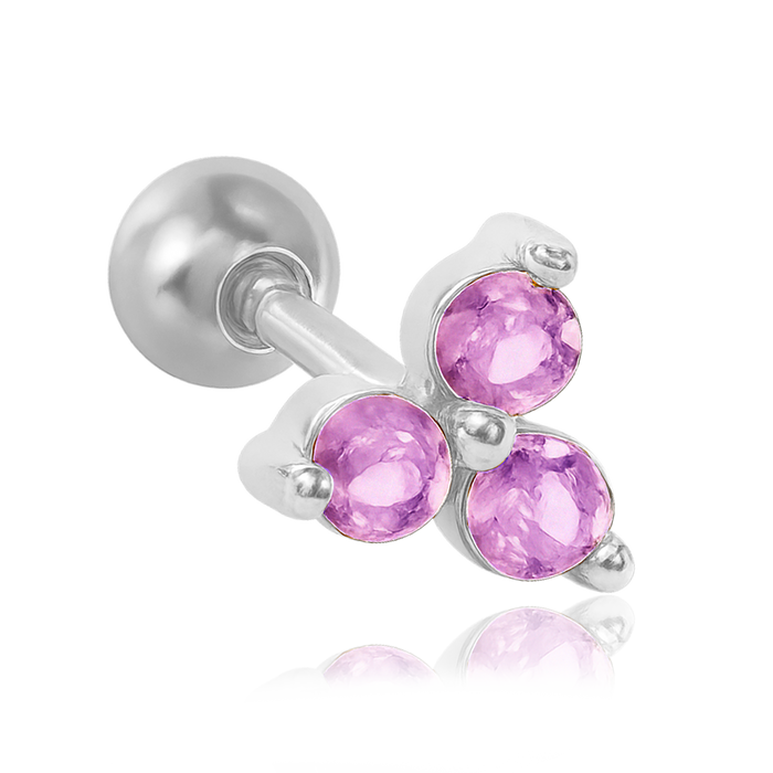 Pink Clover Earring