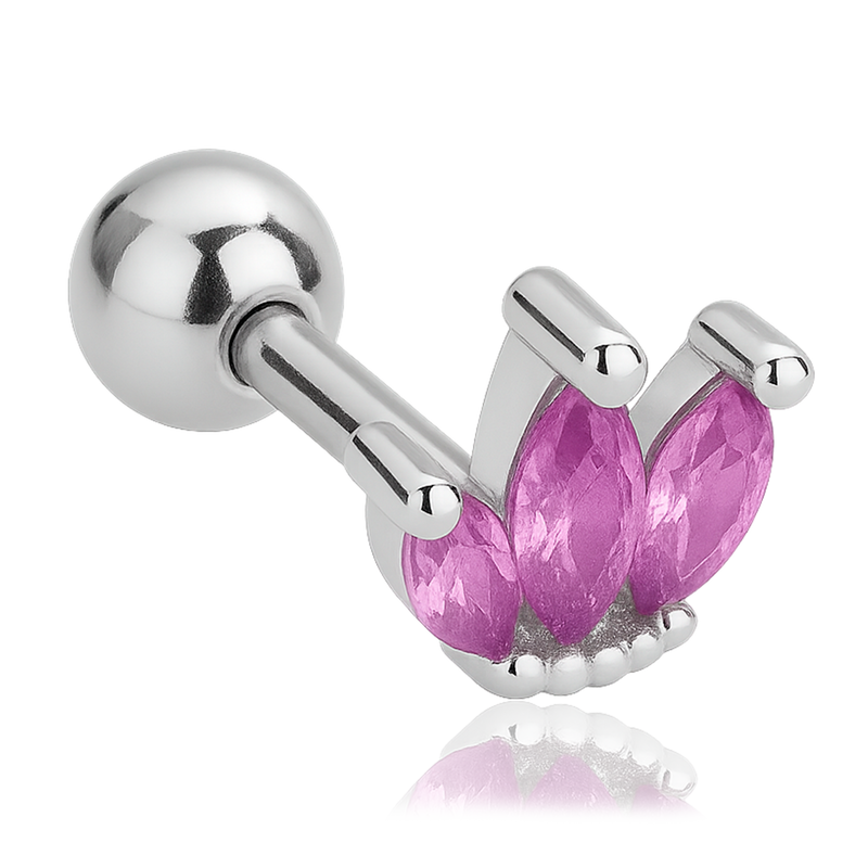 Pendiente Tulipán Lila Plata