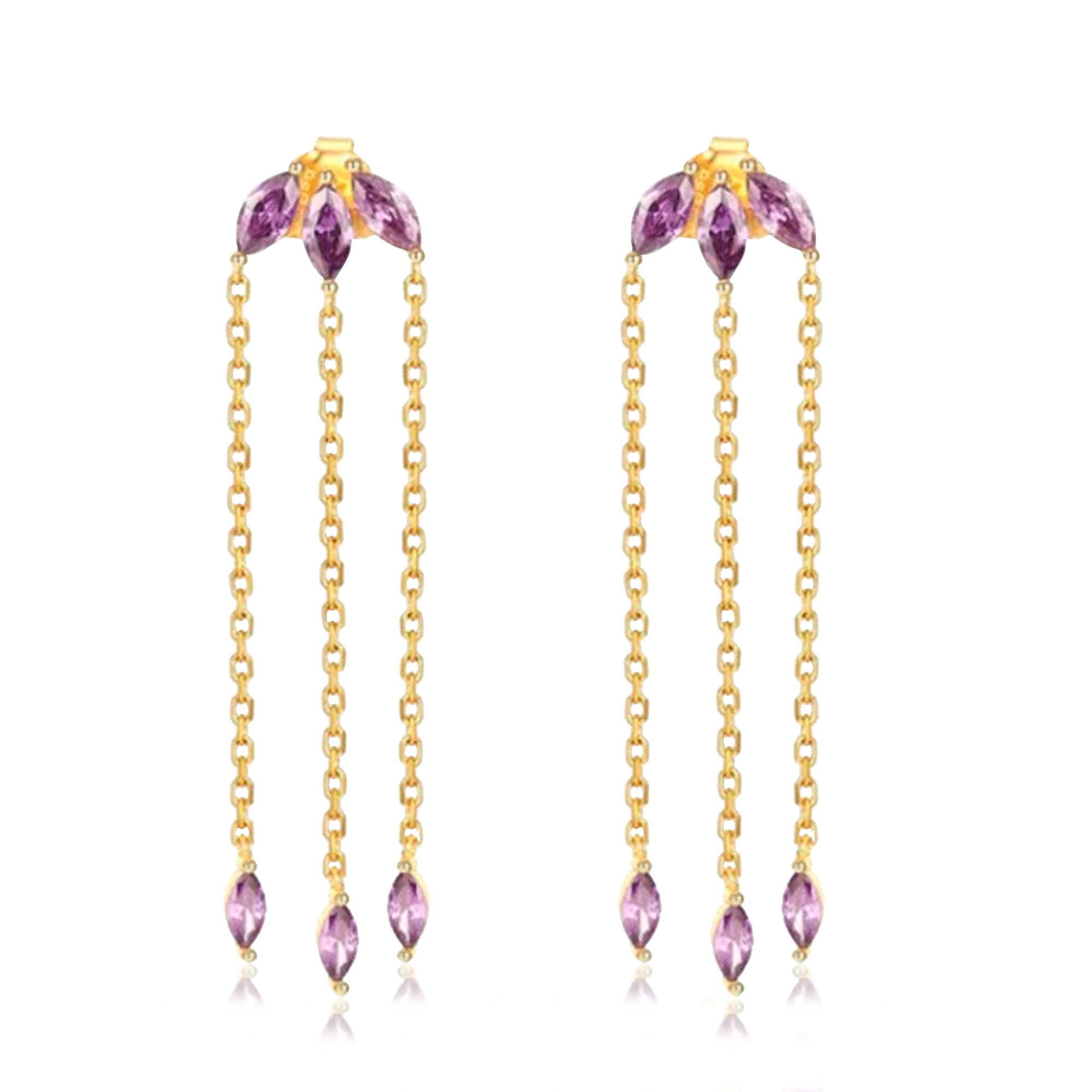 Pendientes Adiva Lila Oro