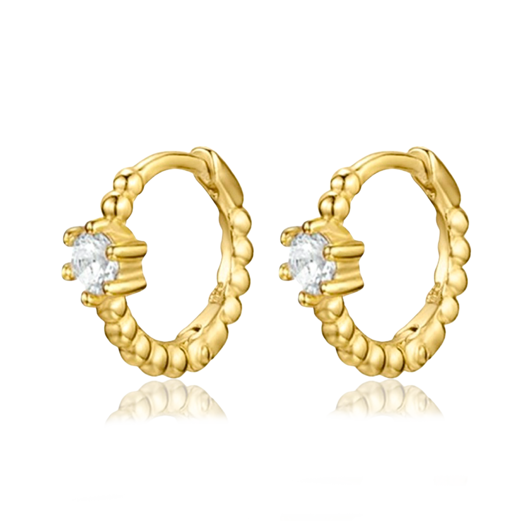Aros Lis Blanco Oro