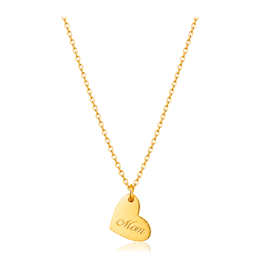 Collar Heart Mom Oro