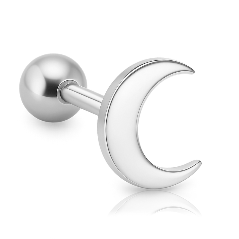 Pendiente Moon Plata