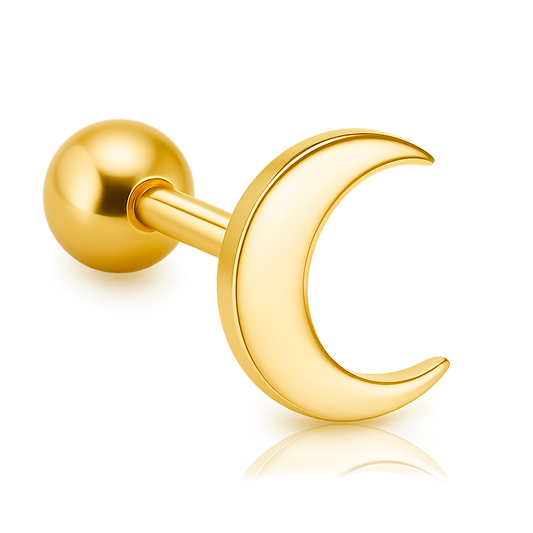 Gold Mini Moon Earring