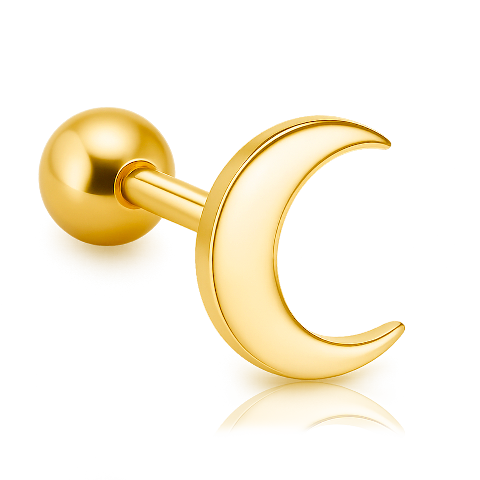 Gold Mini Moon Earring
