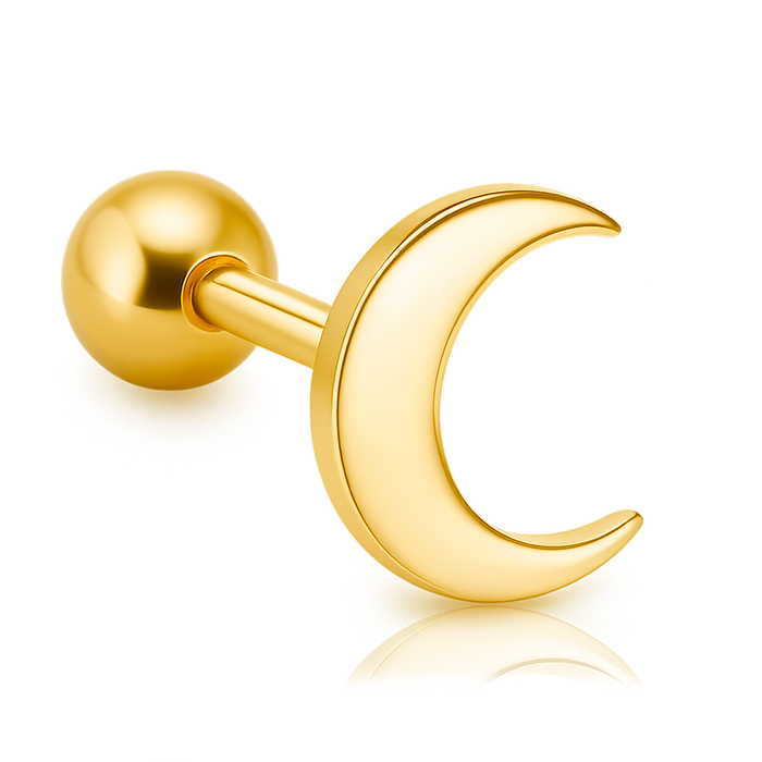 Gold Mini Moon Earring