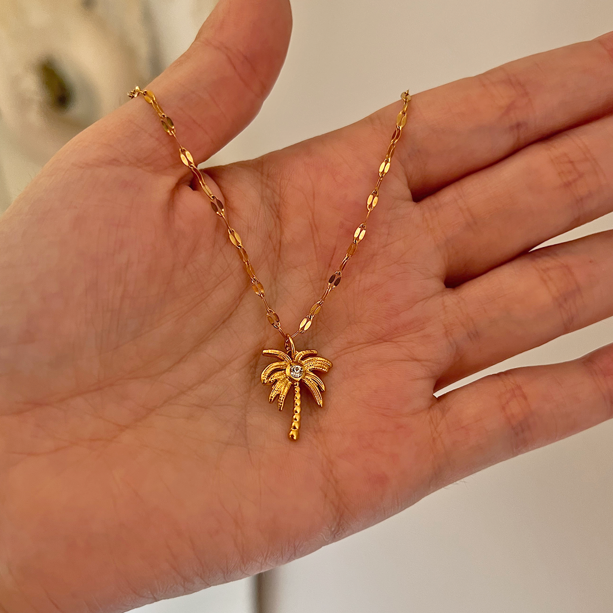 Collar Palmera Brillante Oro