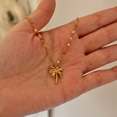 Collar Palmera Brillante Oro