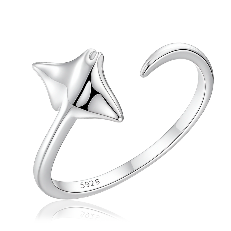 Anillo Manta Raya Plata