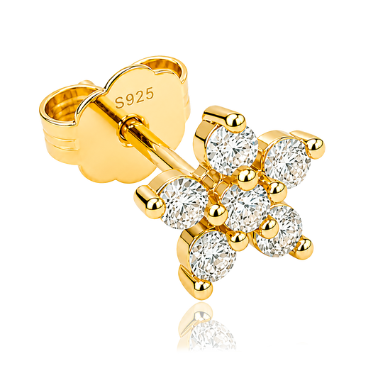 Pendiente Margarita Blanca Oro