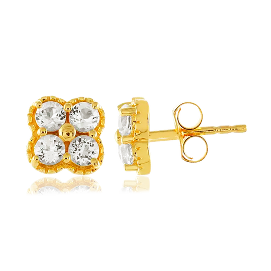 Pendientes Mini Cloris Blanco Oro