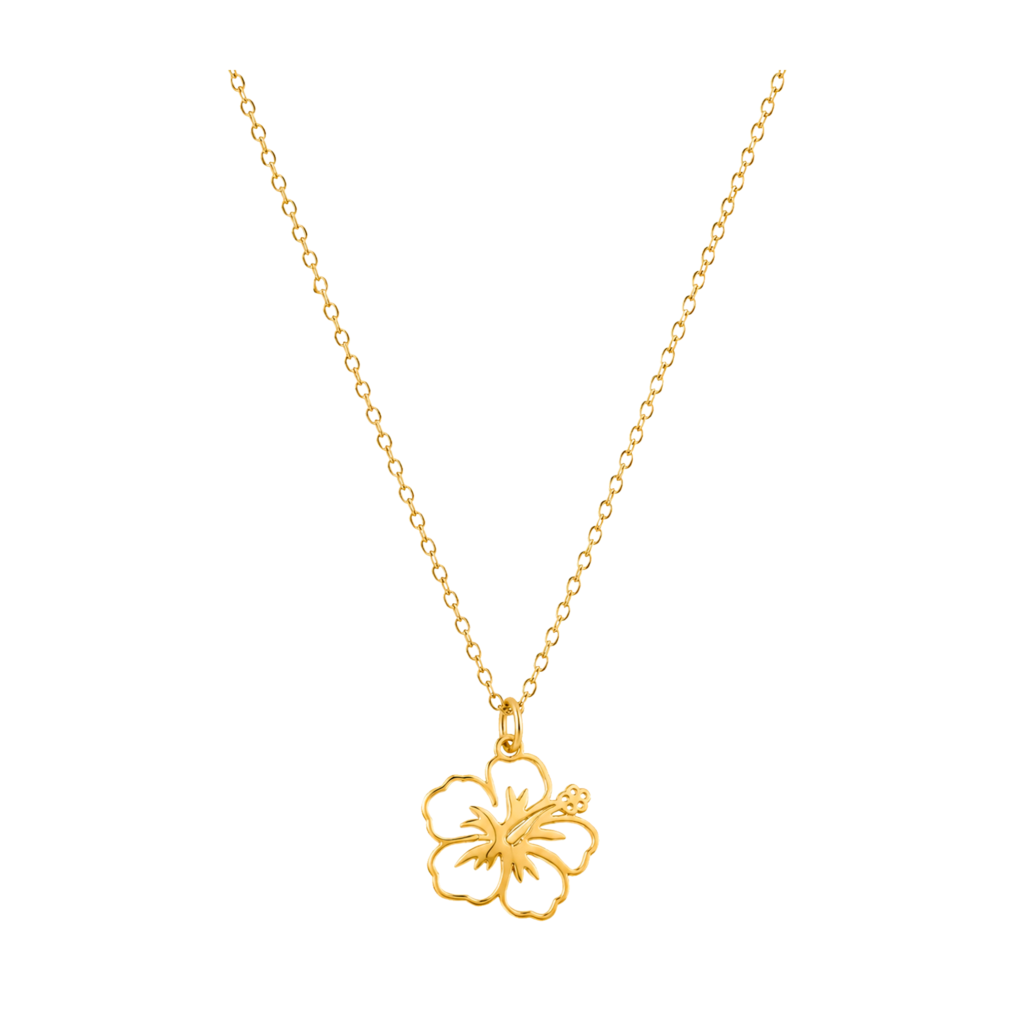 Collar Mini Flor de Hibisco Oro