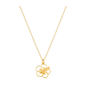 Collar Mini Flor de Hibisco Oro