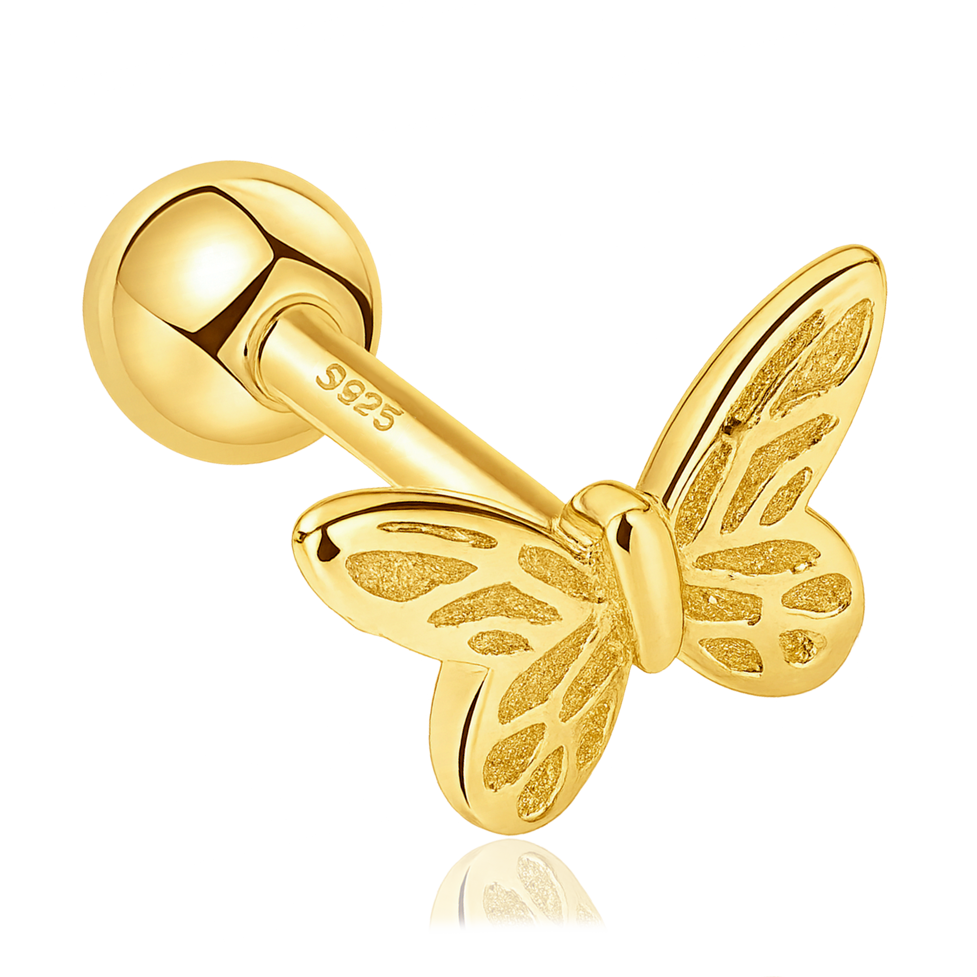 White Gold Butterfly Earring