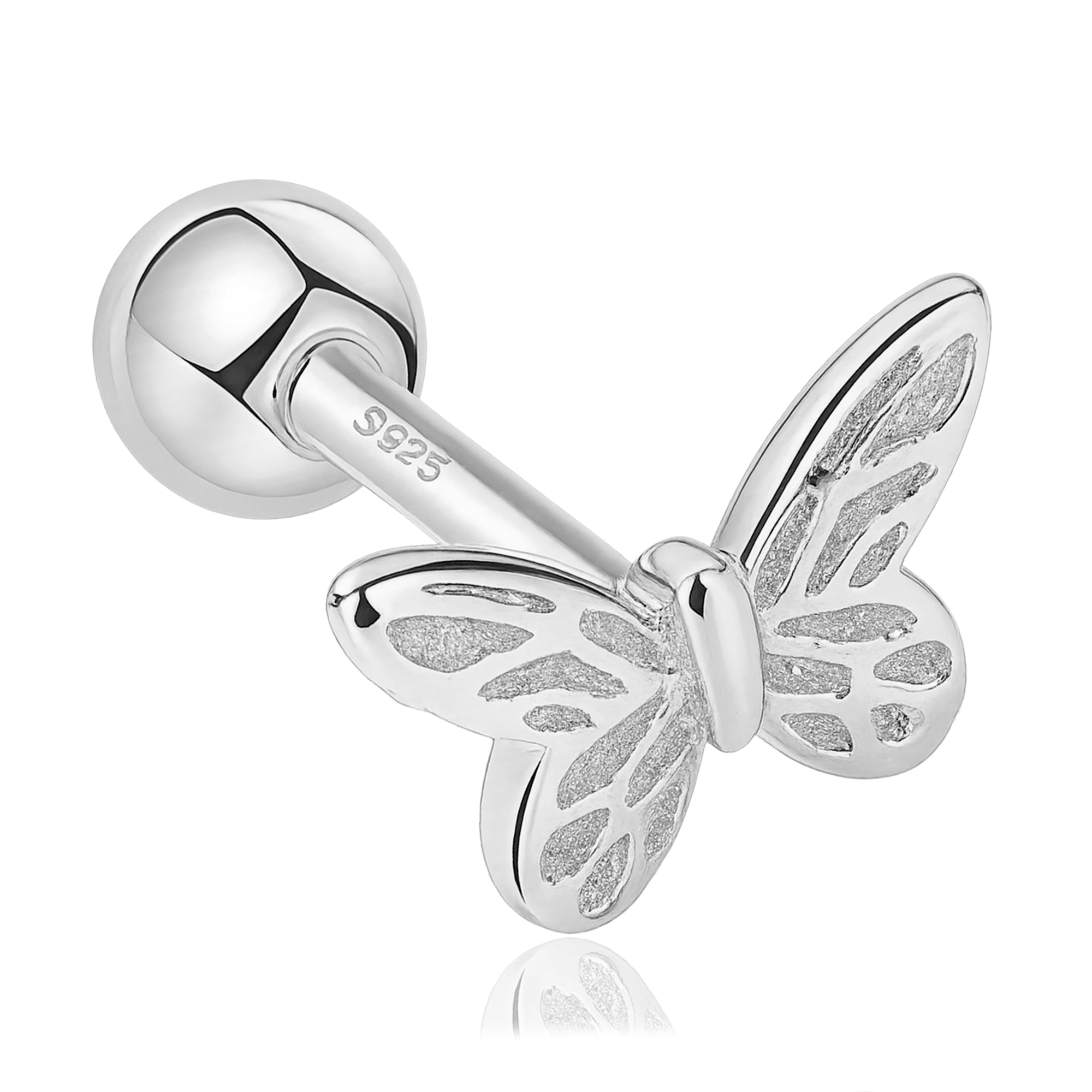 White Gold Butterfly Earring