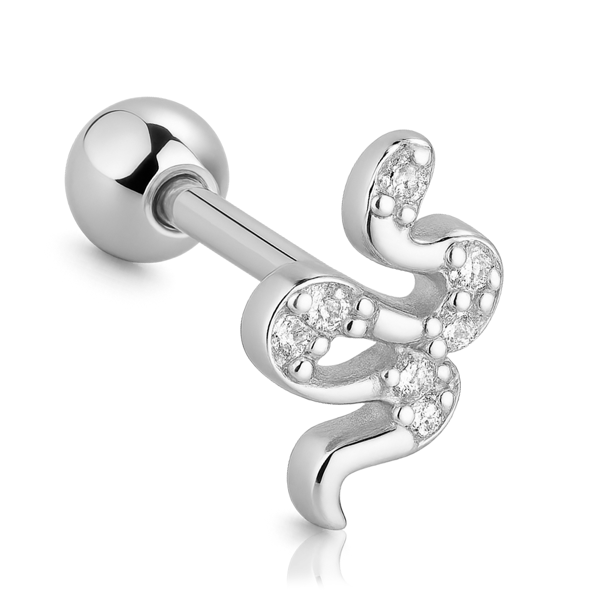 Pendiente Mini Shiny Snake Plata