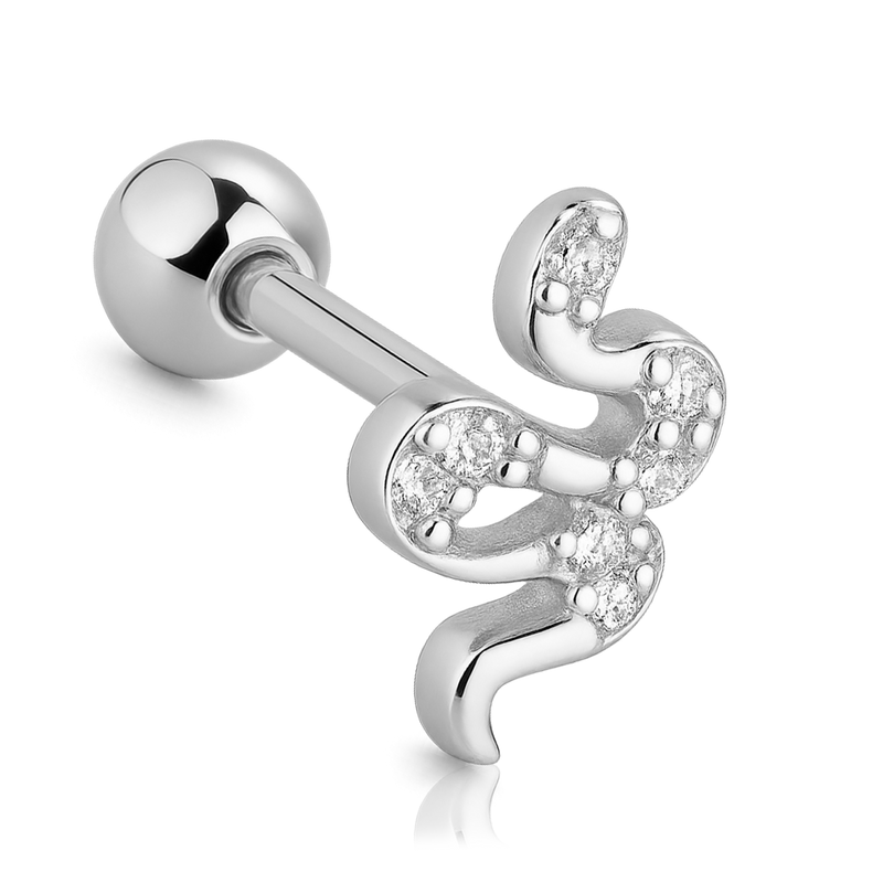 Pendiente Mini Shiny Snake Plata