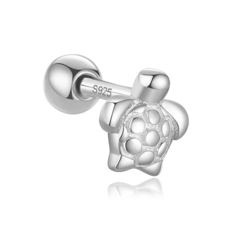 Pendiente Mini Tortuga Plata