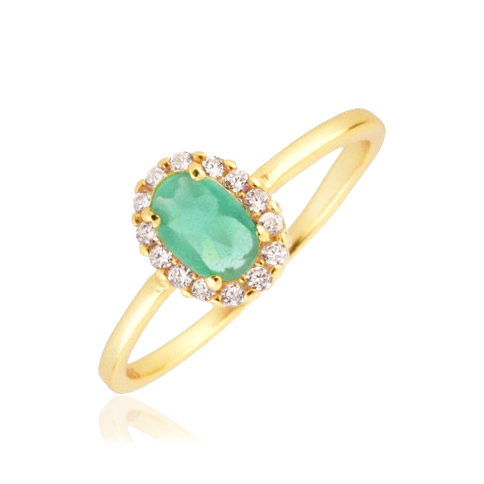 Anillo Oval Green Mint Oro