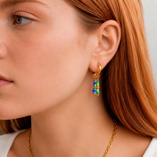Aros Small Basic Arco Iris Charms Oro