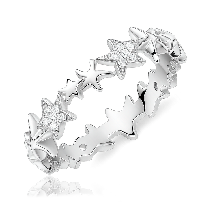 Anello multi stelle marine argento