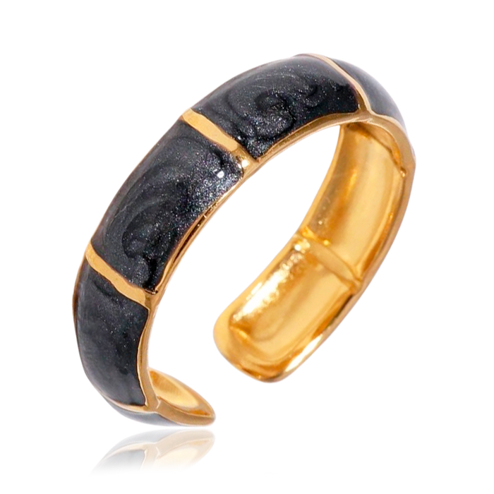 Anillo Neva Negro Oro