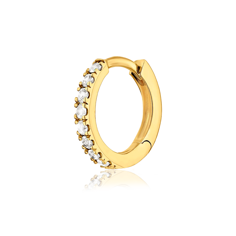 White Gold Hoop - 9mm