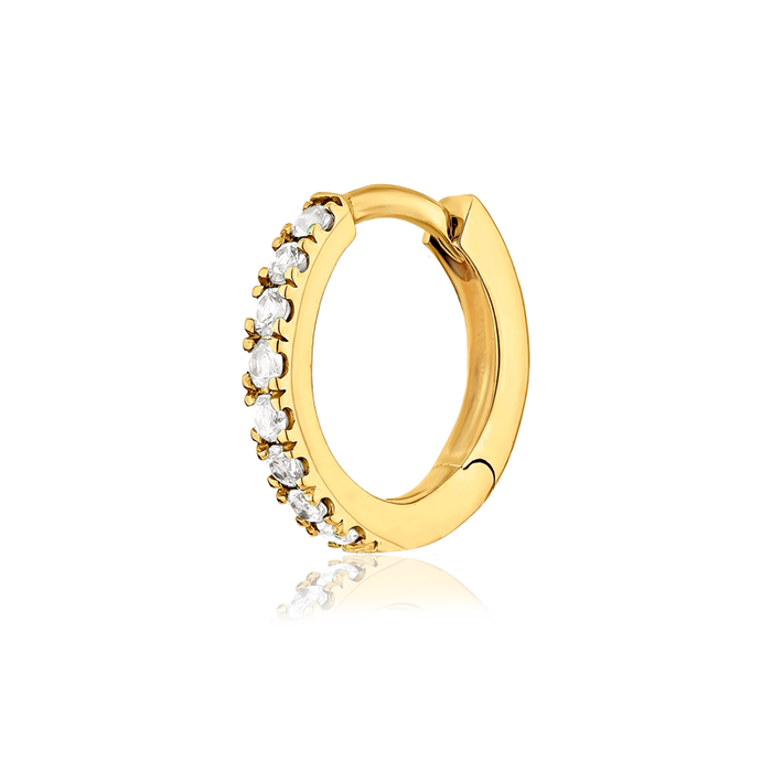 White Gold Hoop - 9mm