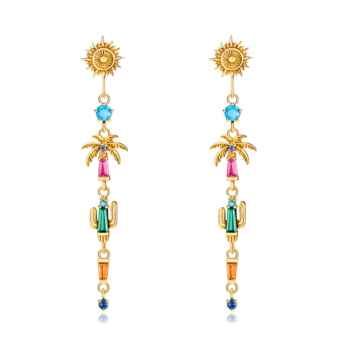 Pendientes Oasis del Desierto Oro