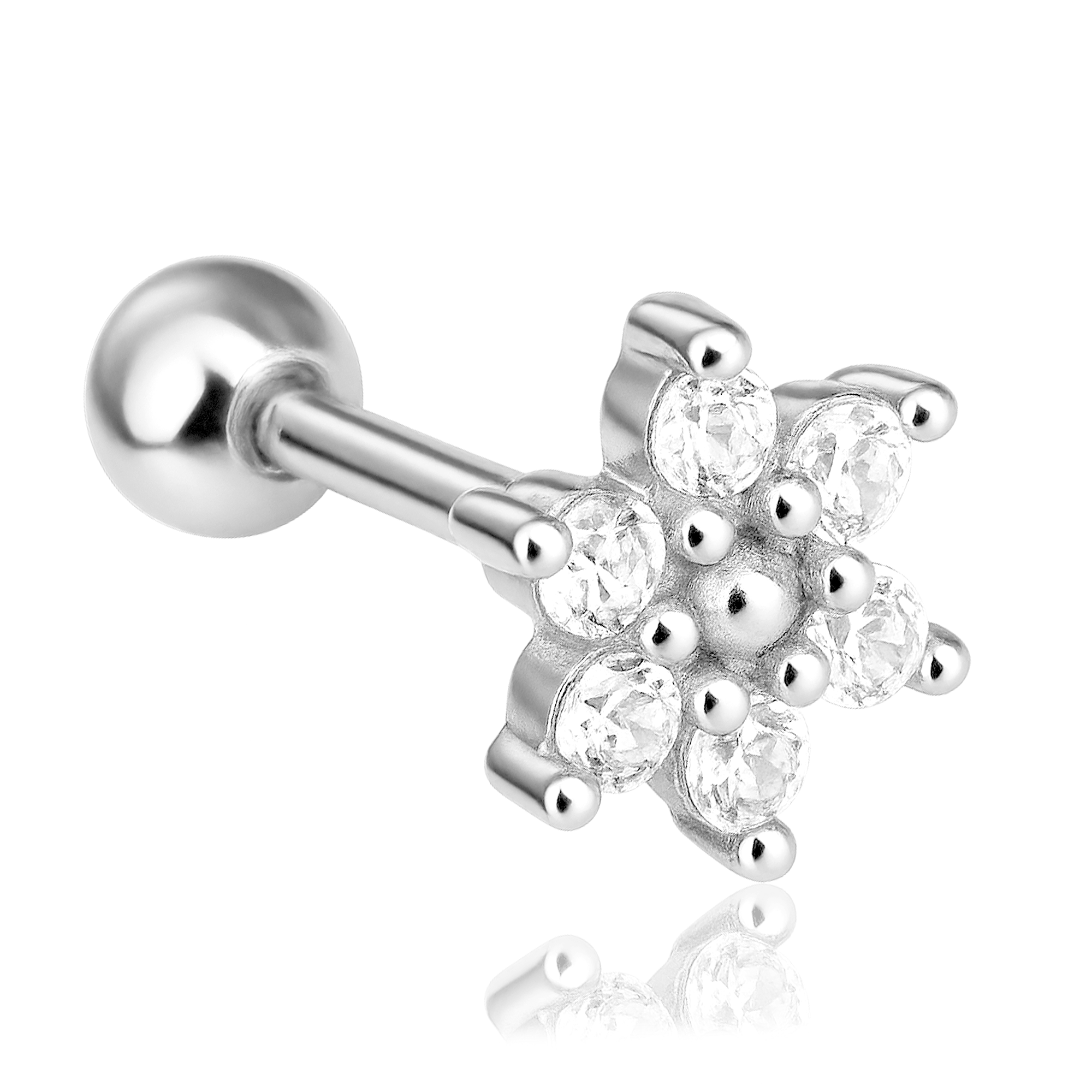Mini White Flower Earring