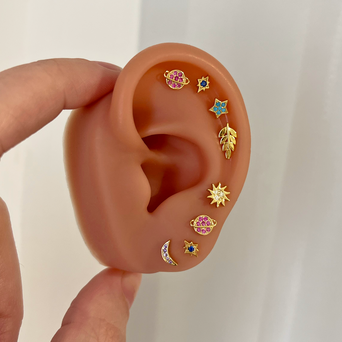 Gold Mini Moon Earring