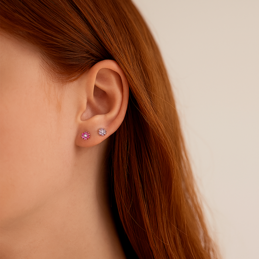Pink Clover Earring