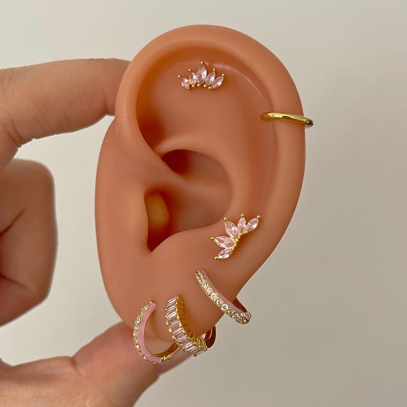 Aros Leina Rosa Claro Oro