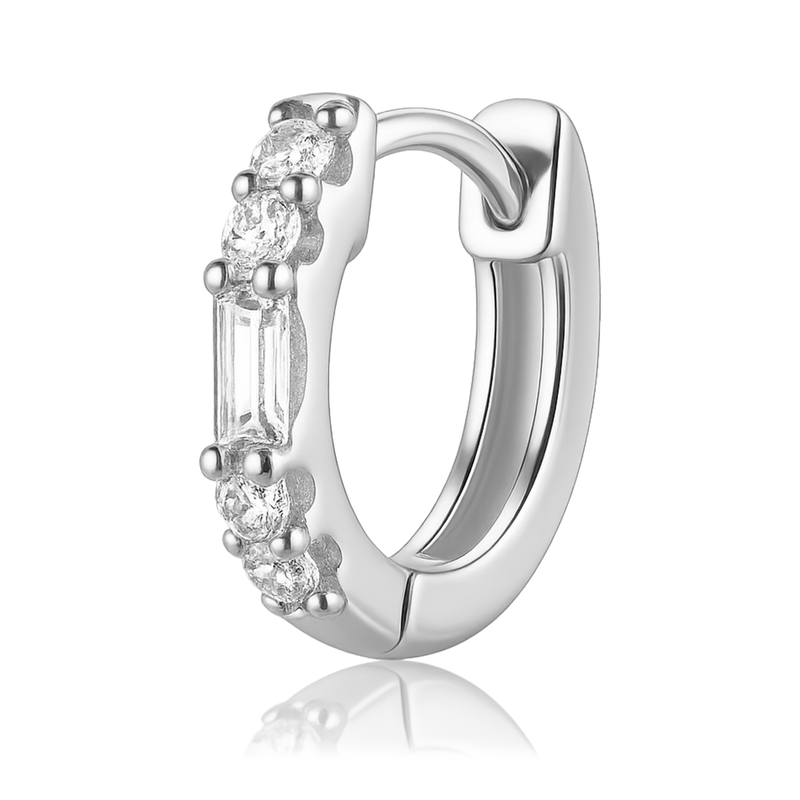 Mini White Gold Hoop - 7mm