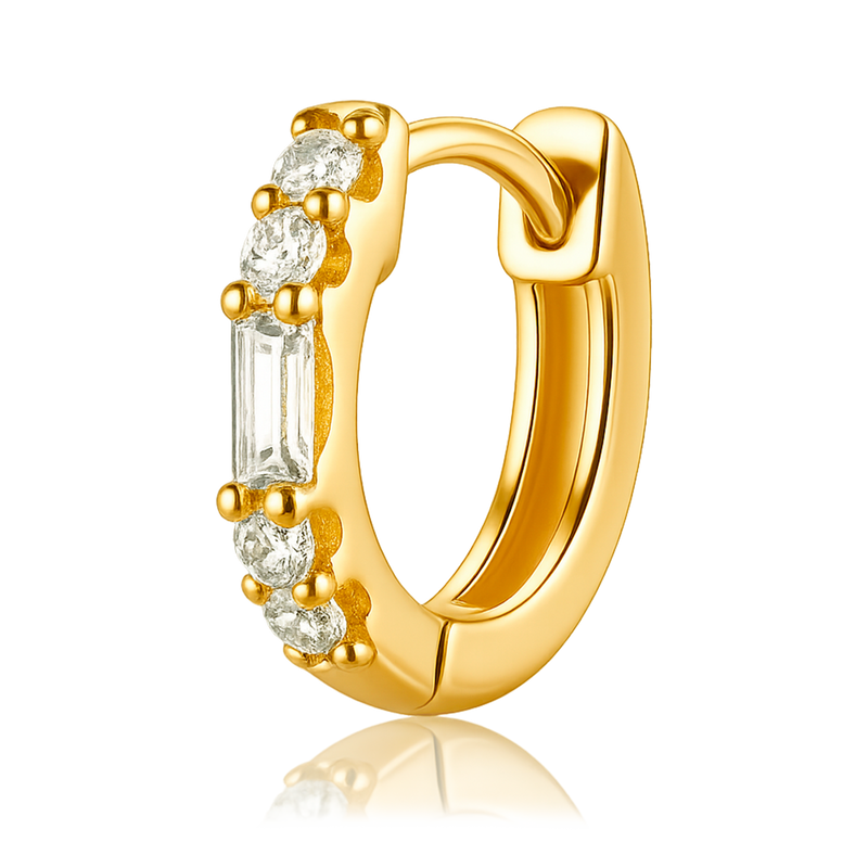 Mini White Gold Hoop - 7mm
