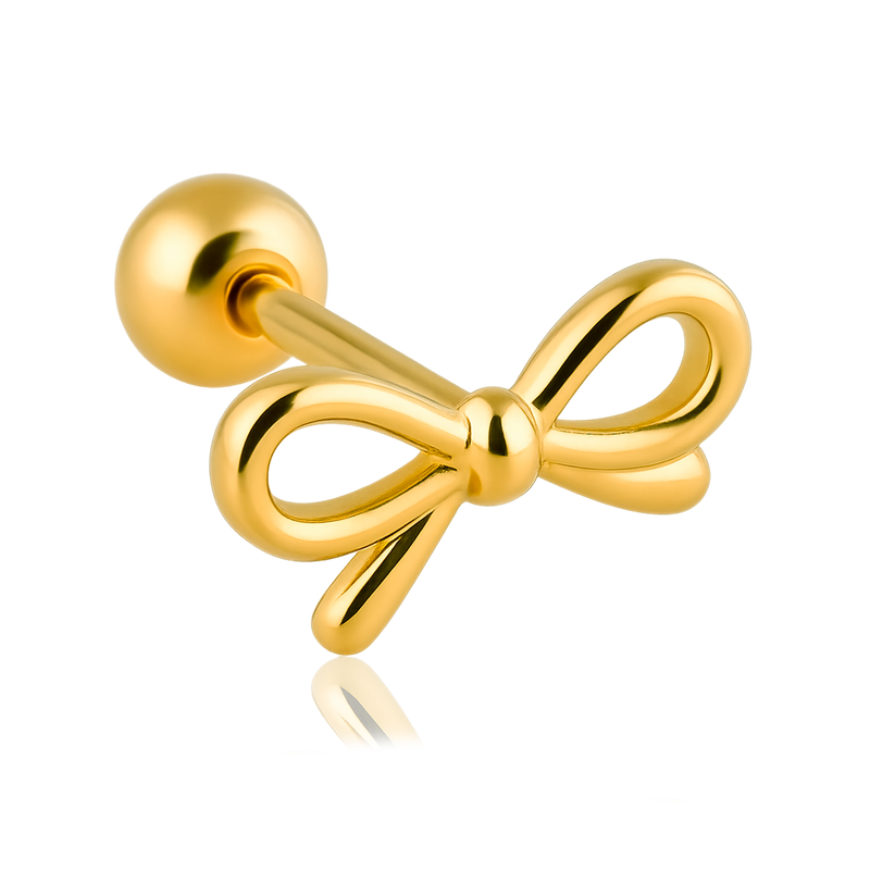 Pendiente Mini Lazo Oro