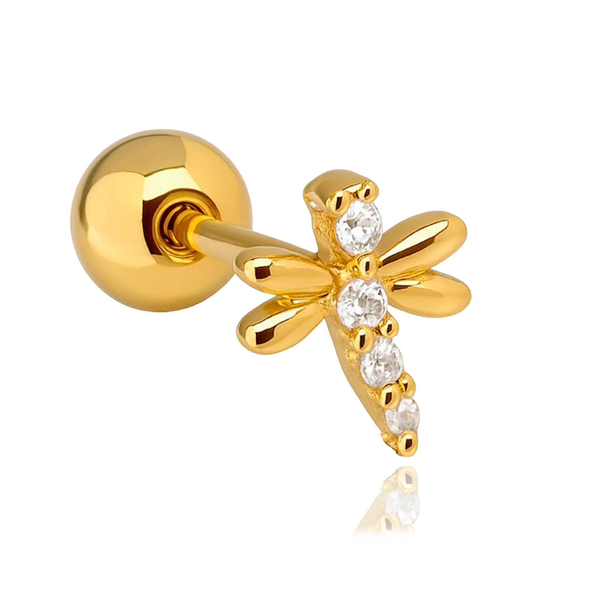 Pendiente Mini Shiny Libélula Oro