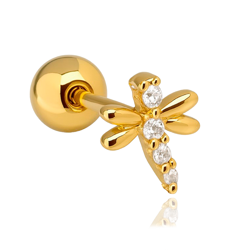 Pendiente Mini Shiny Libélula Oro