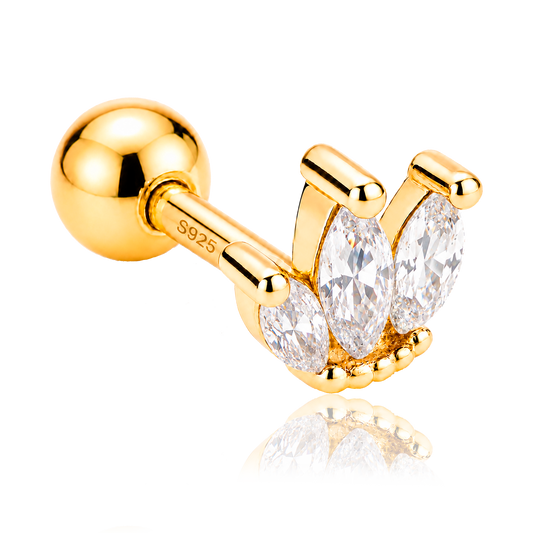 White Gold Tulip Earring