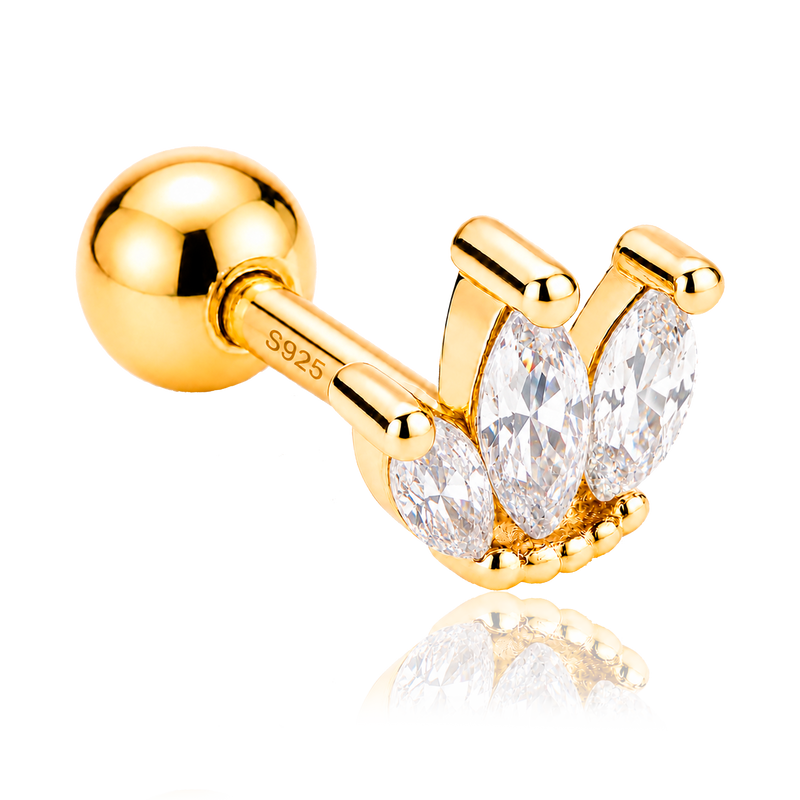 White Gold Tulip Earring