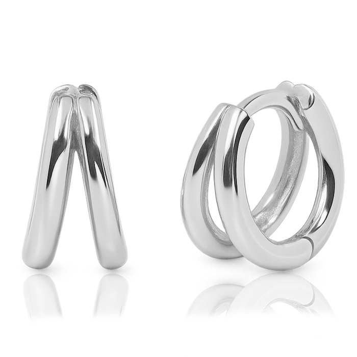 Aros Mini Dobles Plata