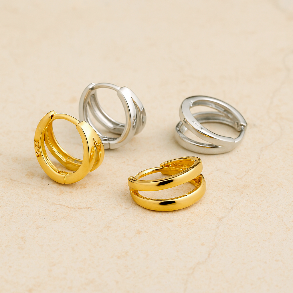 Aros Mini Dobles Oro
