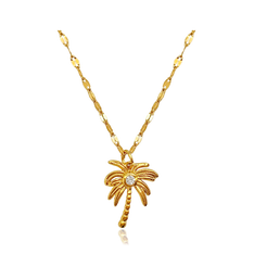 Collar Palmera Brillante Oro
