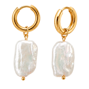 Aros Small Basic Perla Barroca Oro