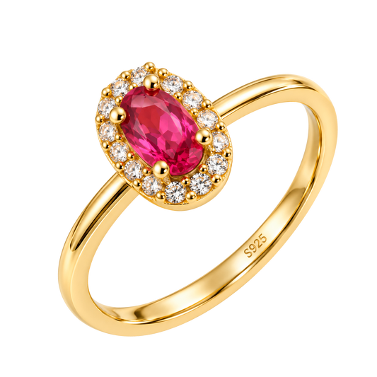 Anillo Oval Pink Oro