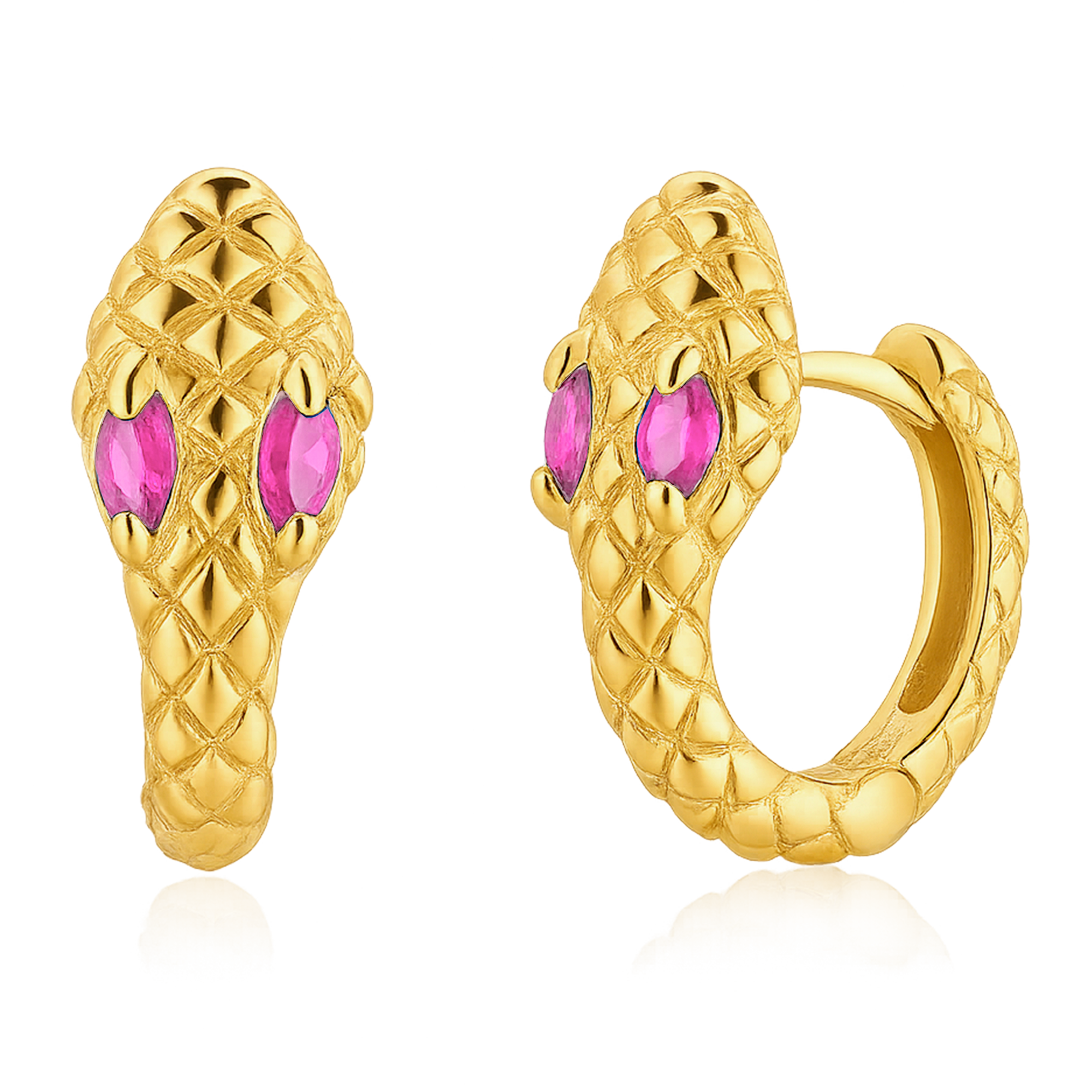 Cobra Pink Gold Earrings 