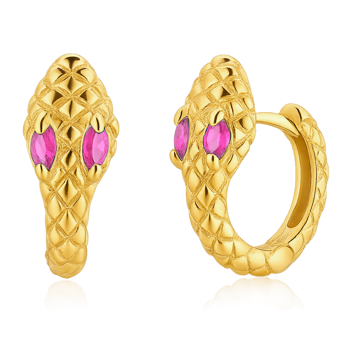 Cobra Pink Gold Earrings 